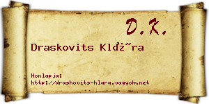Draskovits Klára névjegykártya