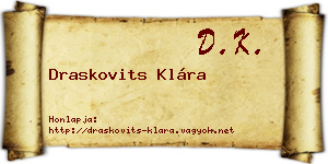 Draskovits Klára névjegykártya