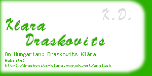 klara draskovits business card